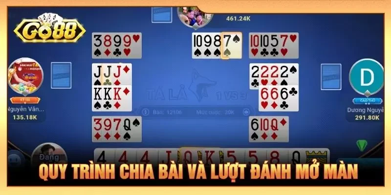 Quy trình chia bài và lượt đánh mở màn