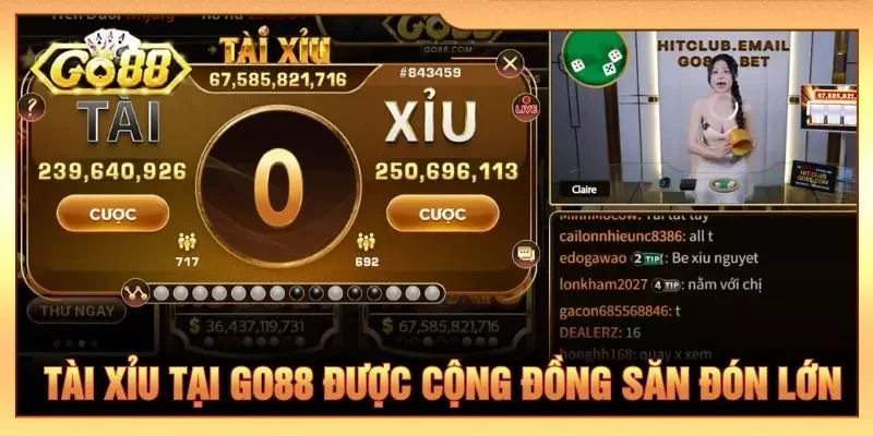 Tài xỉu tại GO88 được cộng đồng săn đón lớn